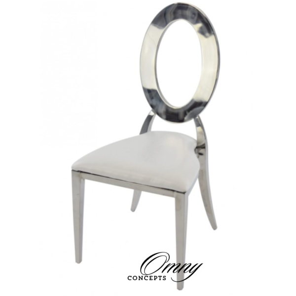 'O' BACK STAINLESS STEEL CHAIR - SILVER